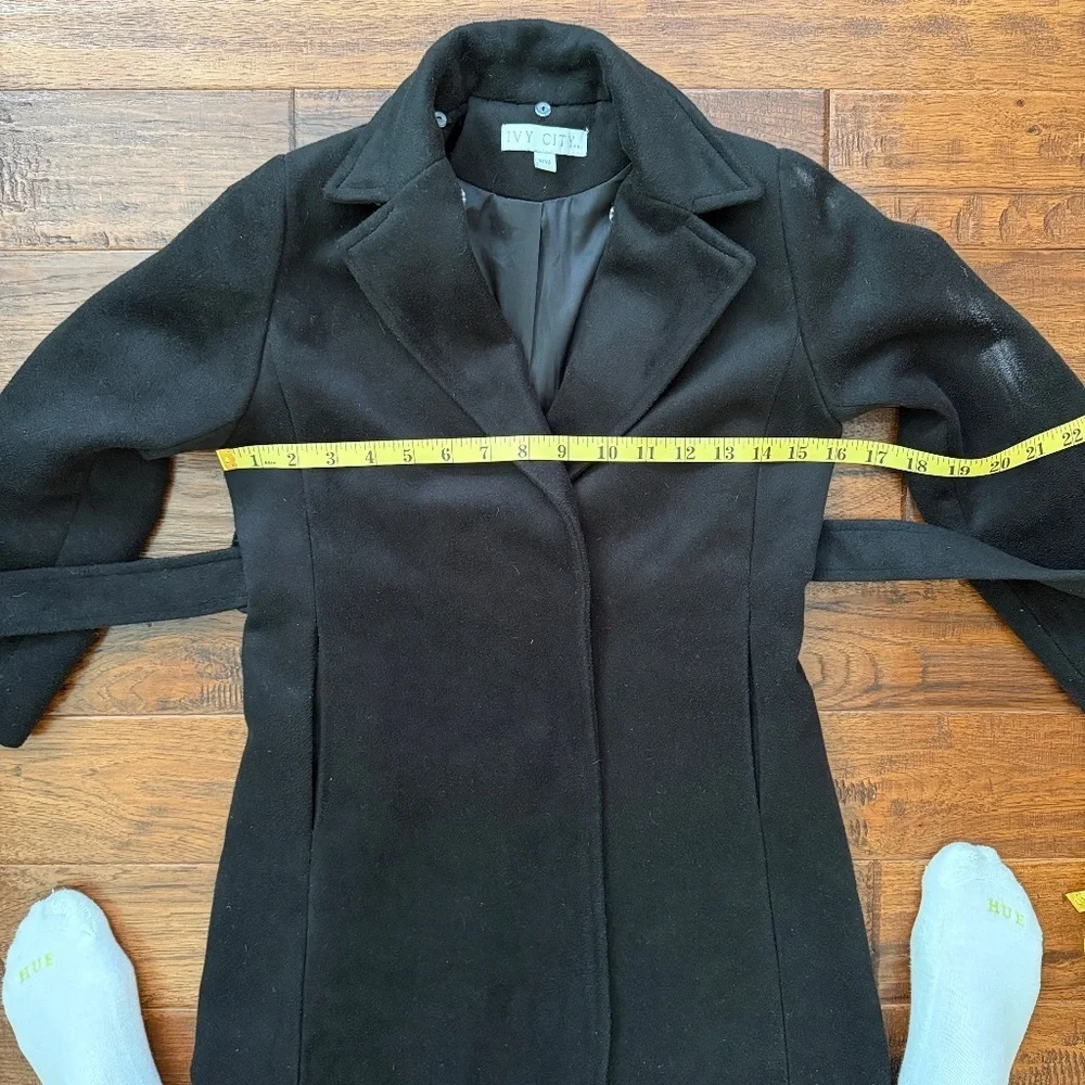 Ivy City Co Kids Mini Sloane Black Trench Peacoat with Belt, size 9/10